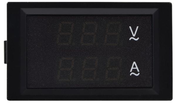 Амперметр+вольтметр цифровий  (АС 60А; АС80-300В) 70х40  модель ЦАВ-60 LB