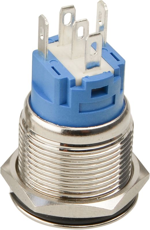 TYJ 19-271  Кнопка металева пласка з підсвічуванням, 1NO+1NC, зелена 12V.