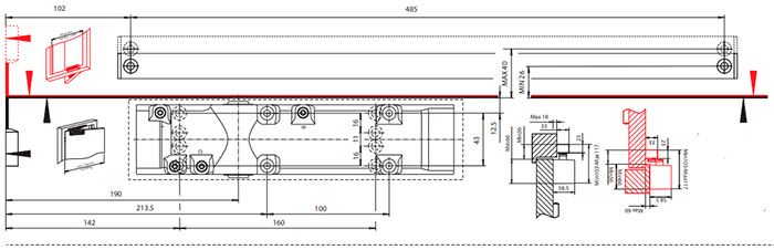Дотягувач ABLOY DC330 CAM BC EN1-4 без тяги  до 80кг FIRE Сірий