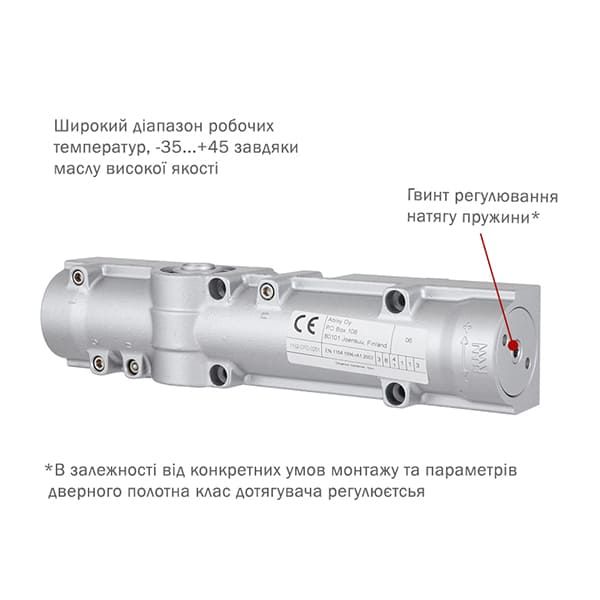 Дотягувач ABLOY DC330 CAM BC EN1-4 без тяги  до 80кг FIRE Сірий
