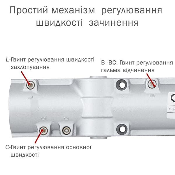 Дотягувач ABLOY DC330 CAM BC EN1-4 без тяги  до 80кг FIRE Сірий