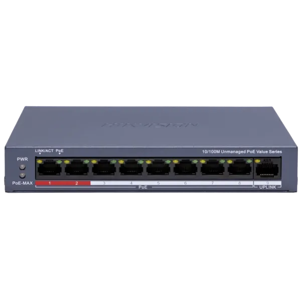 Hikvision DS-3E0109P-E/M(C) POE Комутатор 9 портів некерований