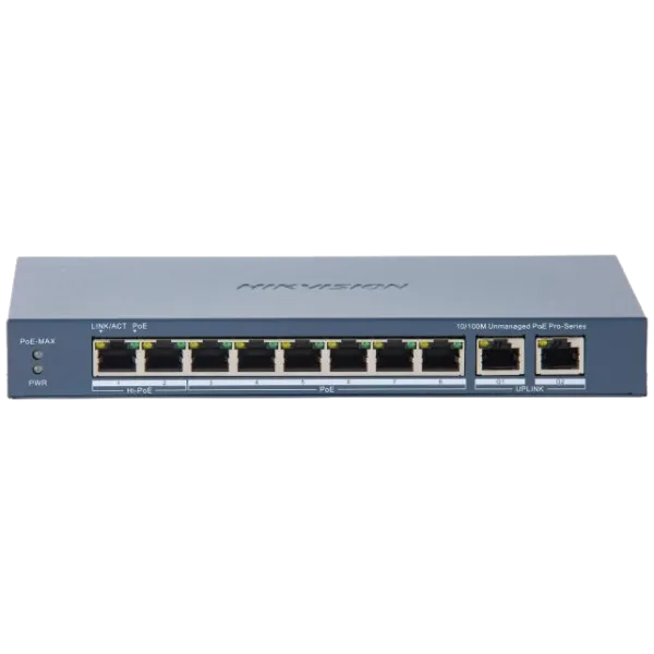 Hikvision DS-3E0310HP-E(C) POE Комутатор 10 портів некерований