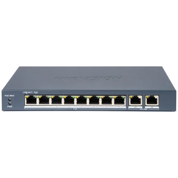 Hikvision DS-3E1310P-EI(B) PoE Комутатор 10 портів керований