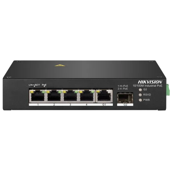 Hikvision DS-3T0306HP без БЖ Комутатор 4 порти некерований
