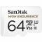 Карта пам'яті microSDXC (UHS-1 U3) SanDisk High Endurance 64Gb class 10 V30 (100Mb/s) (adapterSD) (SDSQQNR-064G-GN6IA)