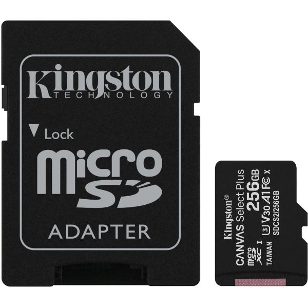 Карта пам'яті microSDXC (UHS-1) Kingston Canvas Select Plus 256Gb class 10 А1 (R-100MB/s) (adapter SD) (SDCS2/256GB)