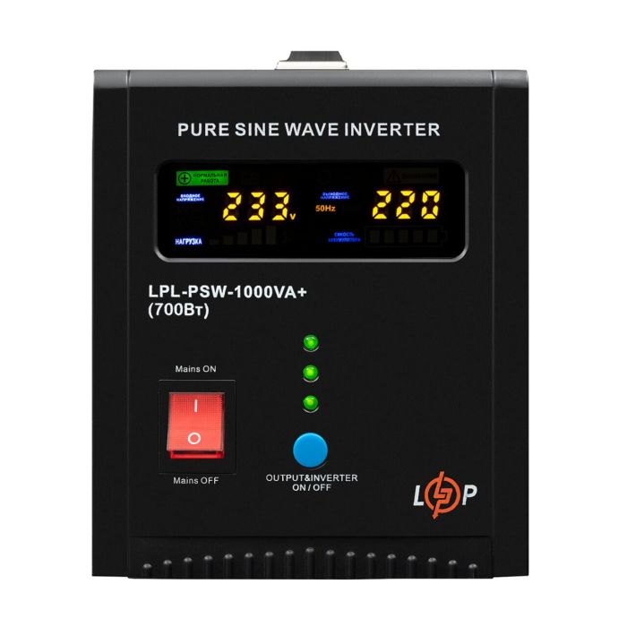 ДБЖ LP LPL-PSW-1000VA+ (700Вт) 10A/30A з правильною синусоїдою 12V