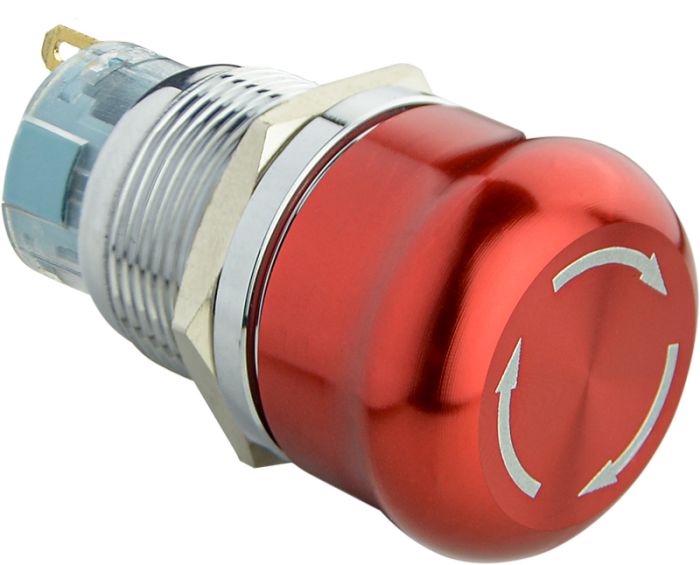 TY 19C-S11/1   Кнопка металева Повернення поворотом 1NO+1NC.