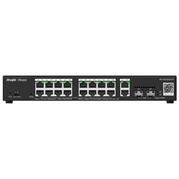 Ruijie Reyee RG-ES220GS-P POE Комутатор 20 портів керований