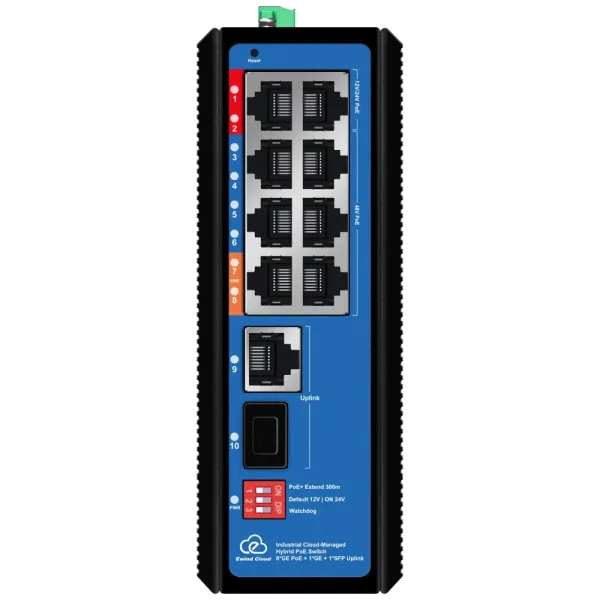 Ewind EW-EPIS3910SH-8GE AI PoE Комутатор 10 портів керований хмарно