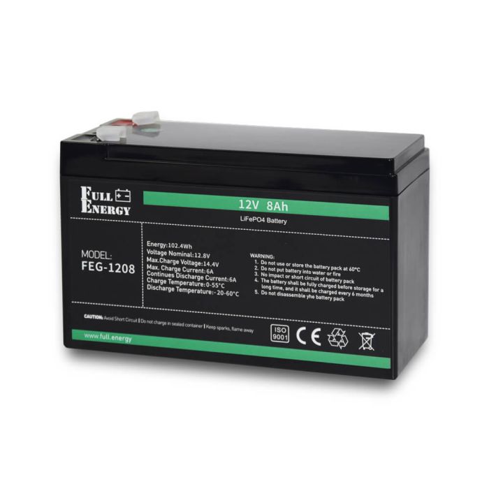 Комплект безперебійного живлення БП Faraday Electronics UPS 35W Smart ASCH PL (LFP) + літієвий (LiFePO4) акумулятор 12В 8А·год Full Energy FEG-128
