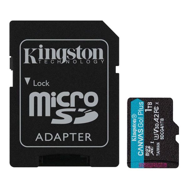 Карта пам'яті microSDXC (UHS-1 U3) Kingston Canvas Go! Plus 1Tb class 10 A2 V30 (R200MB/s, W-160MB/s) (adapter SD) (SDCG4/1TB)