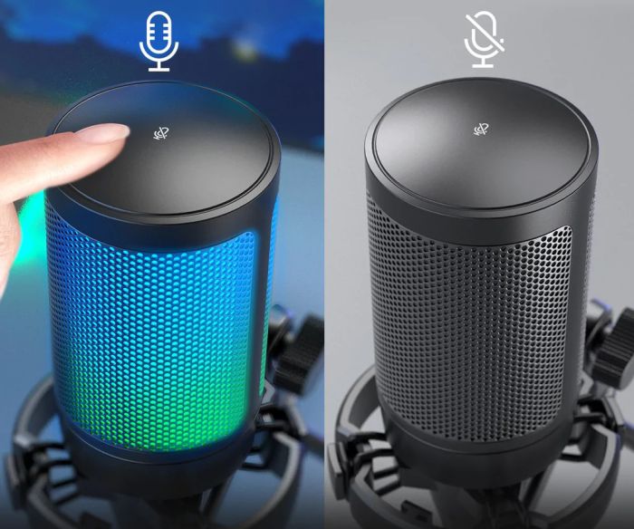 Мікрофон конденсаторний ігровий з поп-фільтром Fifine A6 RGB Ampligame