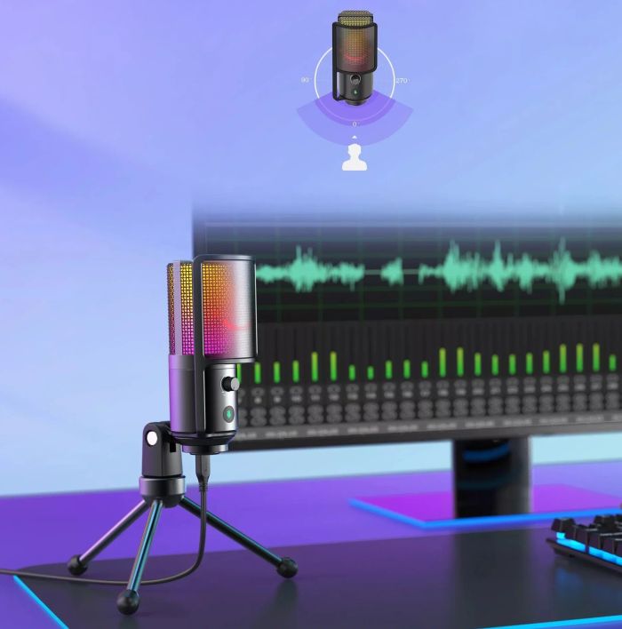 Мікрофон конденсаторний для стриму з поп-фільтром Fifine K669 Pro2