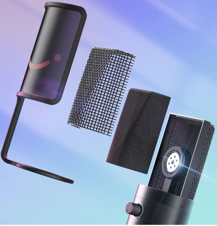 Мікрофон конденсаторний для стриму з поп-фільтром Fifine K669 Pro2