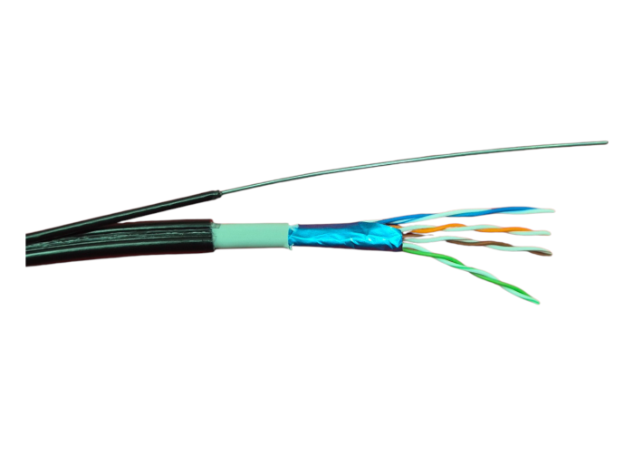 Мережевий кабель GEAR CAT.5E FTP CCA 4Px2x0.51 PVC+PE Outdoor з проволкою 305M (GEC-FTPCCAOUTSC051305)