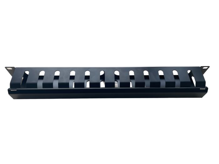 Кабельний організатор перфорований Чорний 1U 19 металевий (GCM-1U19INCH)