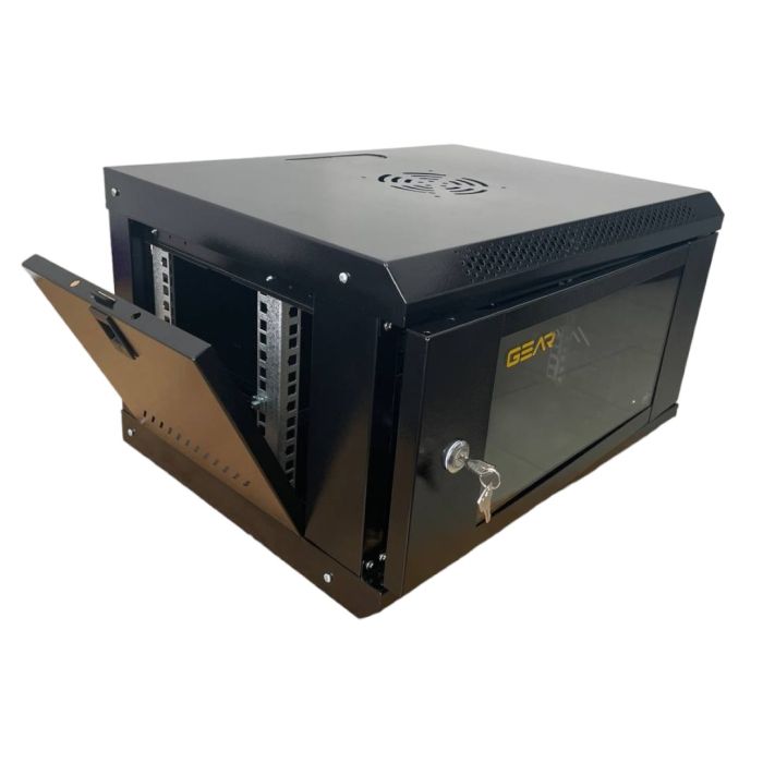 Шафа настінна серверна GEAR 12U 600x600 чорний із полицею (GWMSN-12U-600-600)