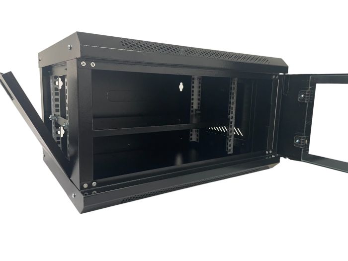 Шафа серверна настінна з полицею GEAR 12U 19'' 530x400x600 мм., Чорна