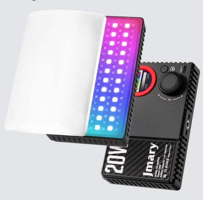 Накамерний відеосвітло надпотужне 20Вт RGB CRI 95+1800-9000K Jmary FM-180RGB