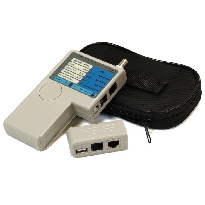 Тестер кабельний RJ-45, RJ-12, USB та BNC