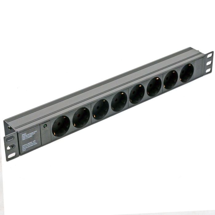 Блок 19" на 8 роз. нім. станд., 10А, 1U, без шнура