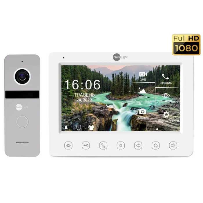 Комплект відеодомофона Neolight NeoKIT FHD Pro Silver