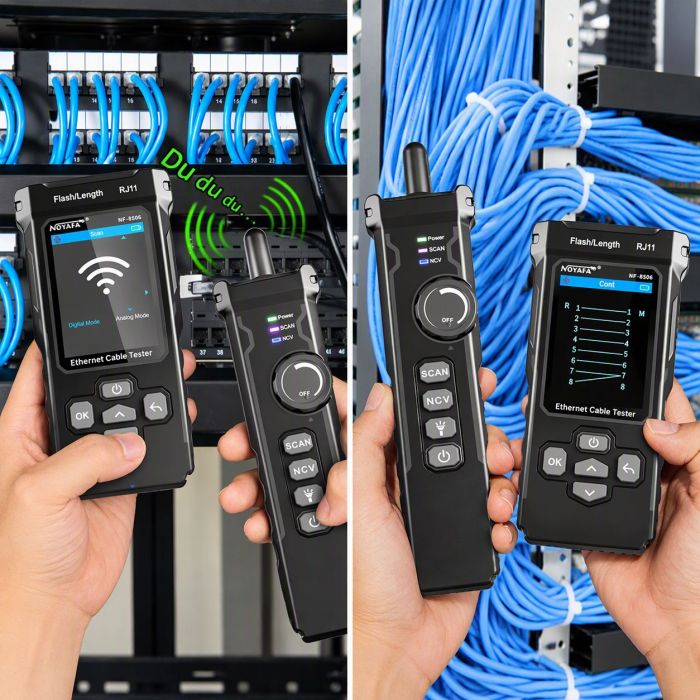 Тестер кабельний RJ45 з PoE, PING, IP Scan, трасошукач NOYAFA