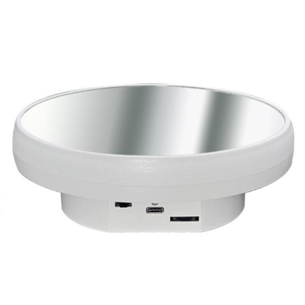 Поворотний стіл для зйомки 16см білий дзеркальний USB/AAA Puluz TBD0606196501