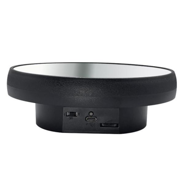Поворотний стіл для зйомки 16см чорний дзеркальний USB/AAA Puluz TBD0606196502