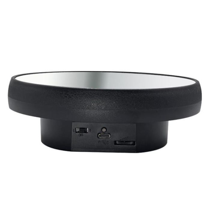 Поворотний стіл для зйомки 16см чорний дзеркальний USB/AAA Puluz TBD0606196502