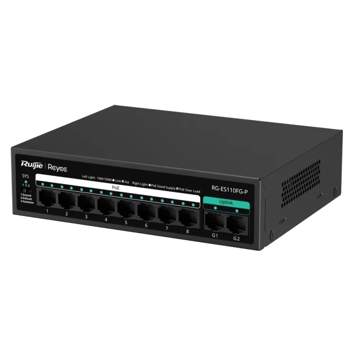 Ruijie Reyee RG-ES110FG-P PoE Комутатор 10 портів некерований