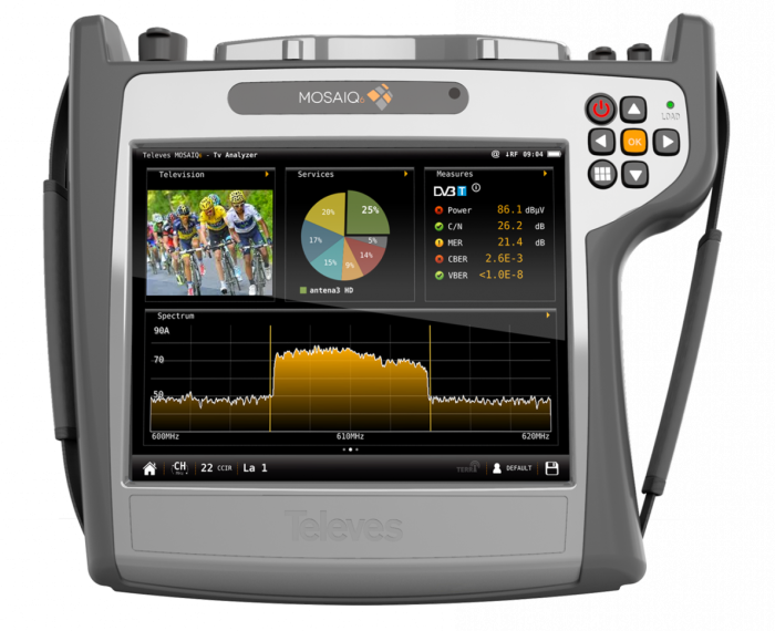Ультрашвидкий аналізатор спектру MOSAIQ6 з опціями "Wi-Fi Analyzer 2.4/5 GHz", 4K-H.265 та GPS.