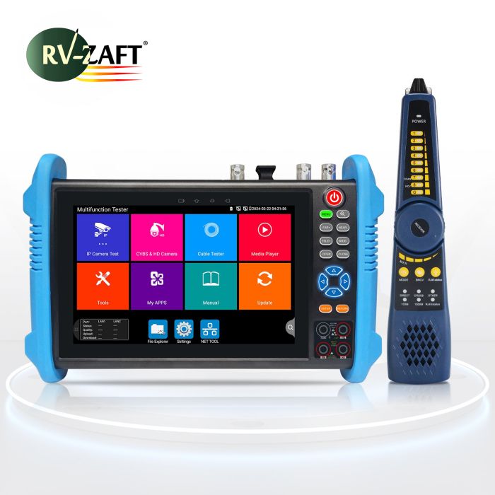 Тестер відеокамер RV-ZTest108P-3T із сенсорним екраном, SFP, PoE++