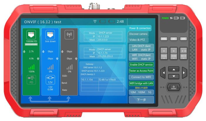 Тестер видеосигнала для аналоговых и IP-камер (всё в одном) RVT-ProXL6 с анализатором сигнала и спектра WiFi