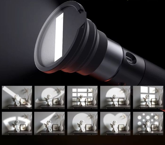 Ліхтар проекційний Gobo 12Вт 10 масок RGB Ra 96+ 3500-7000К SIDANDE Pro 12W L8ES