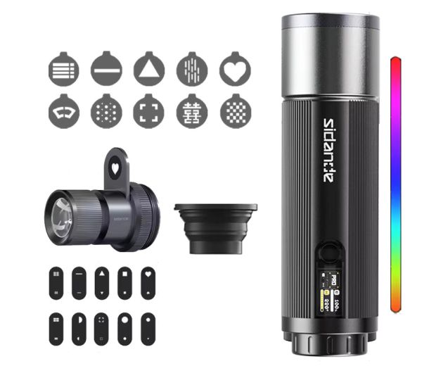 Ліхтар проекційний + Mini Spotube 12Вт 20 масок RGB Ra 96+ 3500-7000К SIDANDE Pro 12W L8ES+