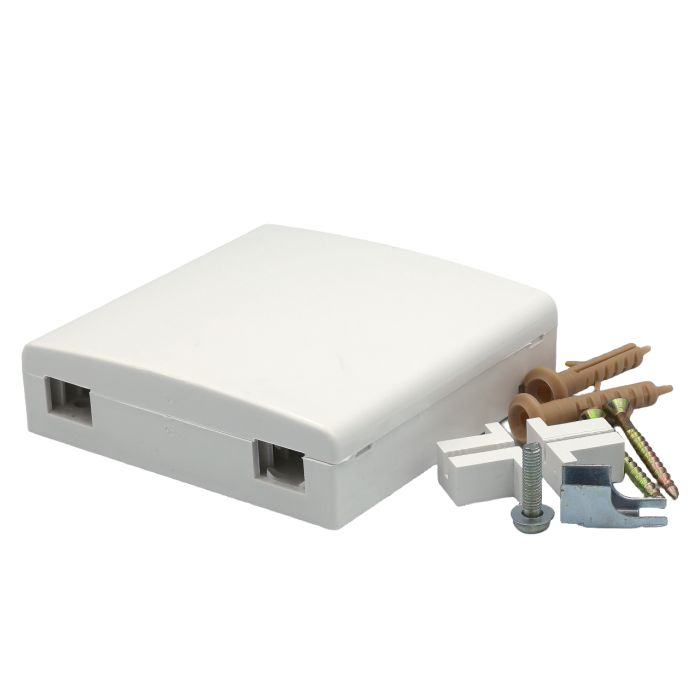Абонентська розетка FTTH, для 2xSC simplex/ LC duplex, з кріпленням для 3мм патчкорду, біла