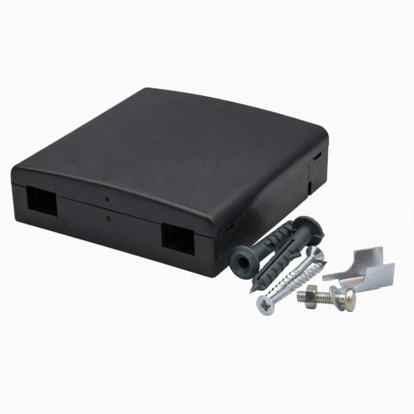 Абонентська розетка FTTH, для 2xSC simplex/ LC duplex, з кріпленням для 3мм патчкорду без заглушок, чорна