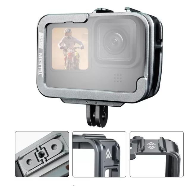 Рамка вертикальна GoPro 13/12/11/10/9 алюміній холодний башмак Telesin GP-FMS-G11-TZ