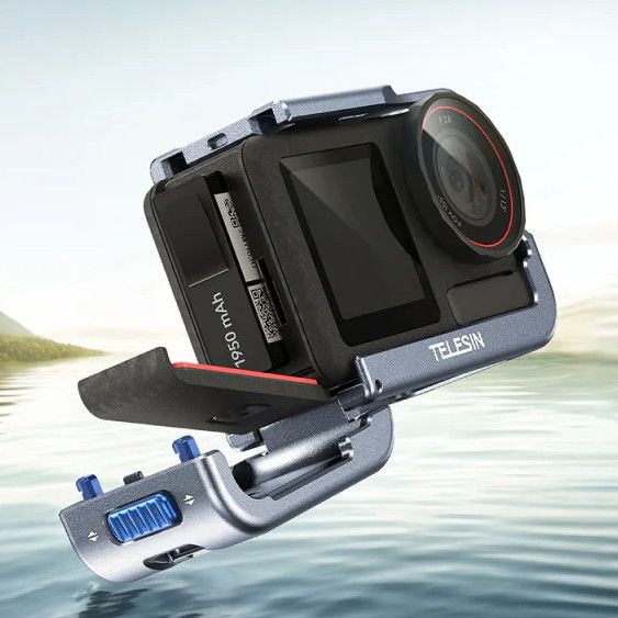 Алюмінієва рамка DJI Action 5 Pro/4/3 легка швидкознімна сіра Telesin S6-FMS-13BL-TDJ