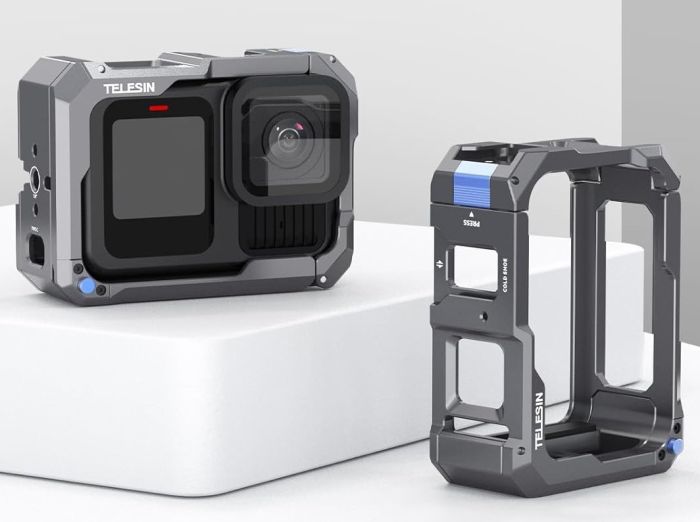 Рамка GoPro 13-9 алюмінієва з підтримкою магнітної зарядки Telesin S6-FMS-15-TGP
