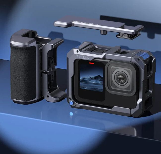 Рамка-тримач GoPro13-9 для зйомки з рук алюмінієва StreetGrip Telesin S6-FMS-26-TGP