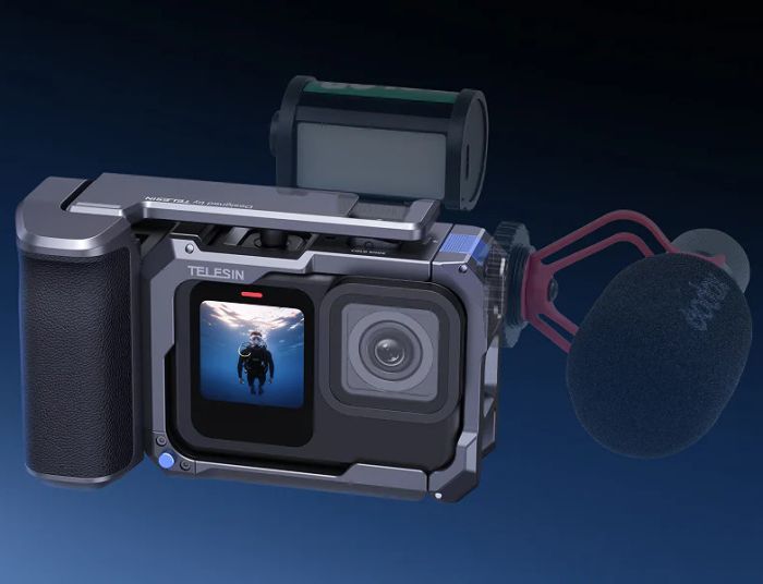 Рамка-тримач GoPro13-9 для зйомки з рук алюмінієва StreetGrip Telesin S6-FMS-26-TGP
