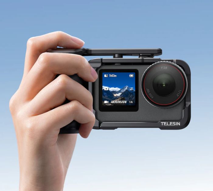 Рамка-тримач DJI Action 6 для зйомки з рук алюмінієва StreetGrip Telesin S6-FMS-36-TDJ