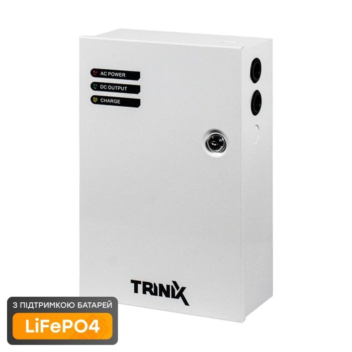 Комплект резервного живлення Trinix: джерело безперебійного живлення PSU-1203LED(M) LiFePO4 і акумуляторна батарея LFP 12V6Ah LiFePO4