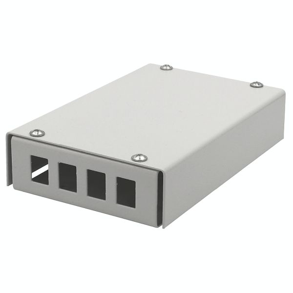 Міні-бокс для ВО адаптерів, (120х80х28мм) 4 SC Simplex/ 4 LC Duplex сірий, CMS