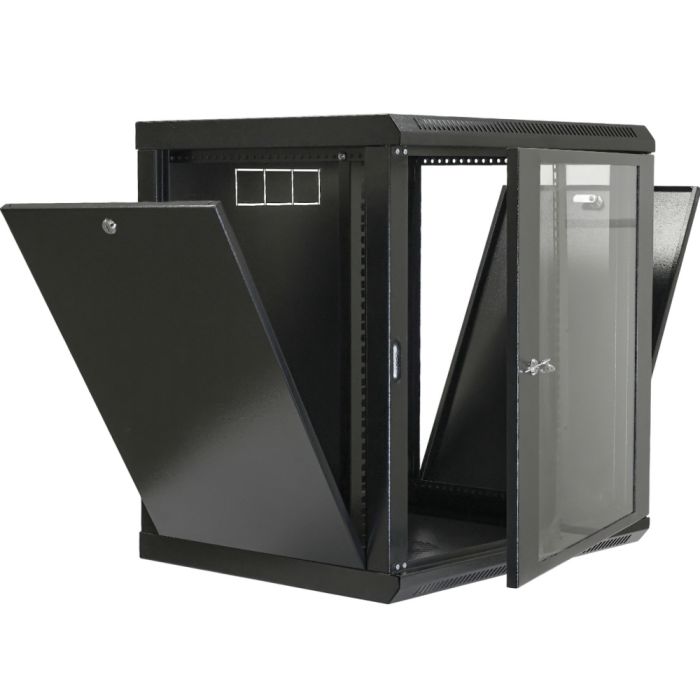 Шафа 19" 12U, 600x500x640мм (Ш*Г*В), економ, акрилове скло, чорна