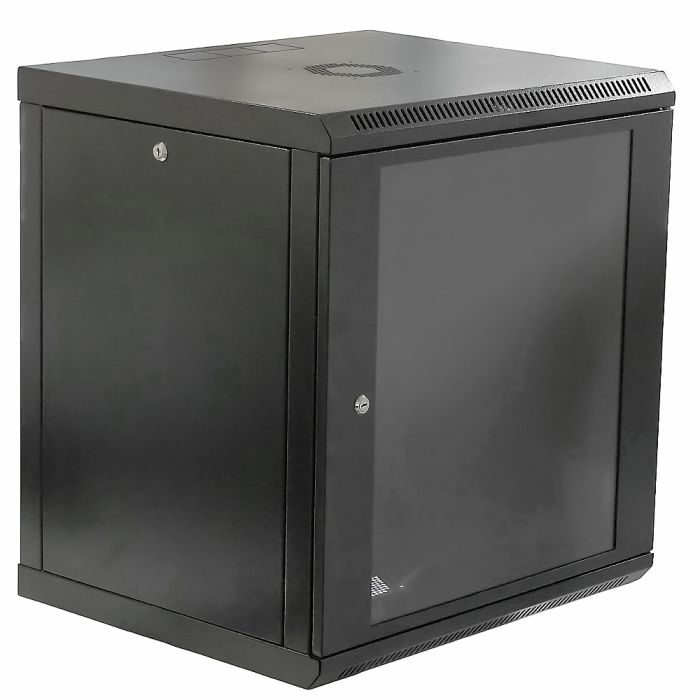 Шафа 19" 12U, 600x600x640мм (Ш*Г*В), економ, акрилове скло, чорна